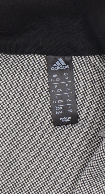 Boys UK Size 11-12 Years adidas Grey Full Zip Hoodie