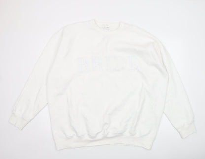 Unisex Adults UK Size 2XL Six Stories White Pullover Sweatshirt
