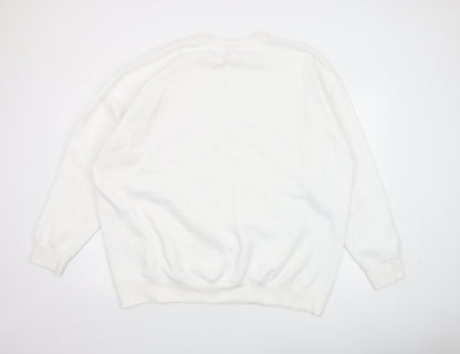 Unisex Adults UK Size 2XL Six Stories White Pullover Sweatshirt
