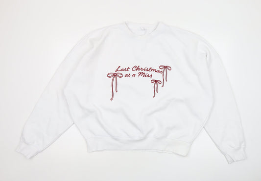 Womens UK Size 2XL Six Stories White Pullover Sweatshirt