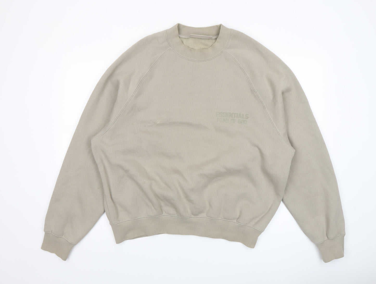 Mens UK Size S Fear of God Essentials Beige Pullover Sweatshirt