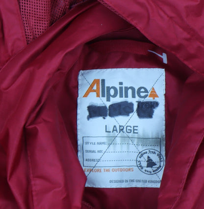 Mens UK Size L Alpine Trek Red Rain Coat