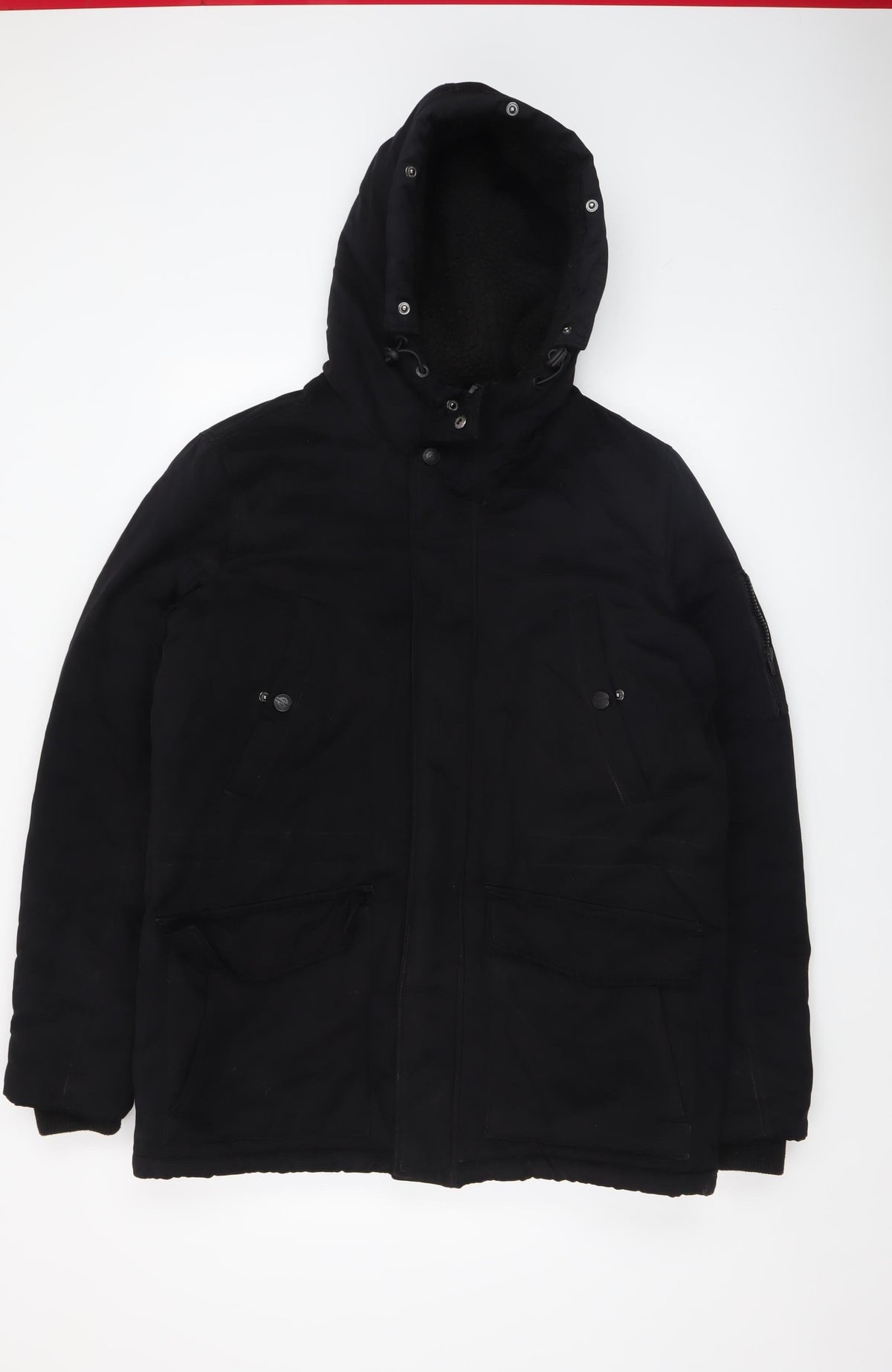 Mens UK Size M 2nd Chapter Black Parka Coat
