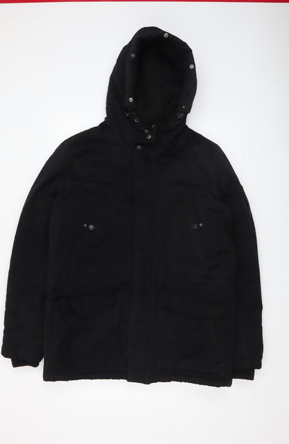 Mens UK Size M 2nd Chapter Black Parka Coat