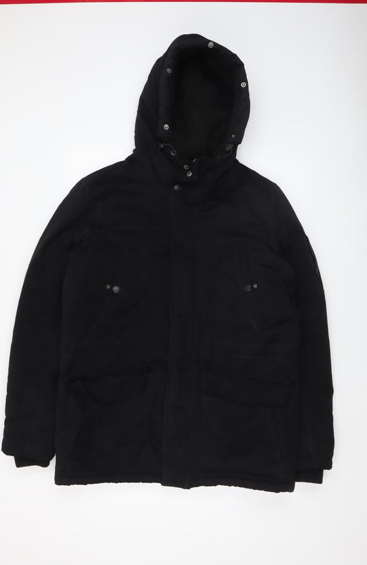Mens UK Size M 2nd Chapter Black Parka Coat