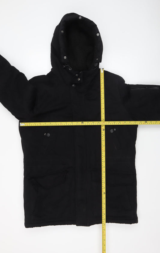 Mens UK Size M 2nd Chapter Black Parka Coat