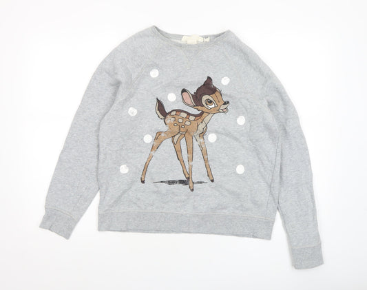 Womens UK Size S H&M Grey Pullover Sweatshirt