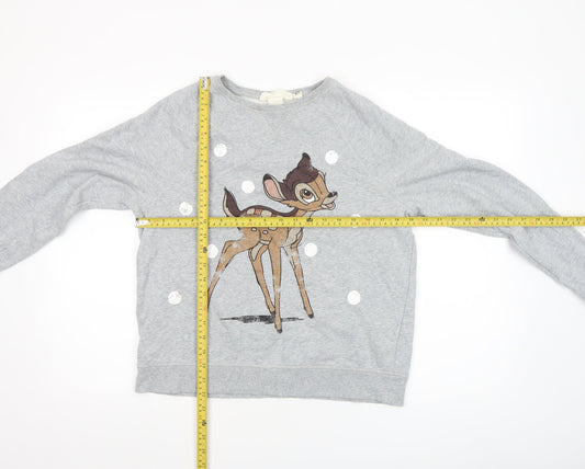 Womens UK Size S H&M Grey Pullover Sweatshirt
