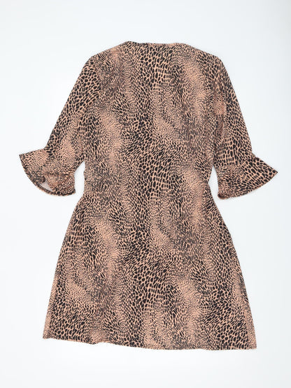 Womens UK Size 10 Pink Vanilla Wrap Dress