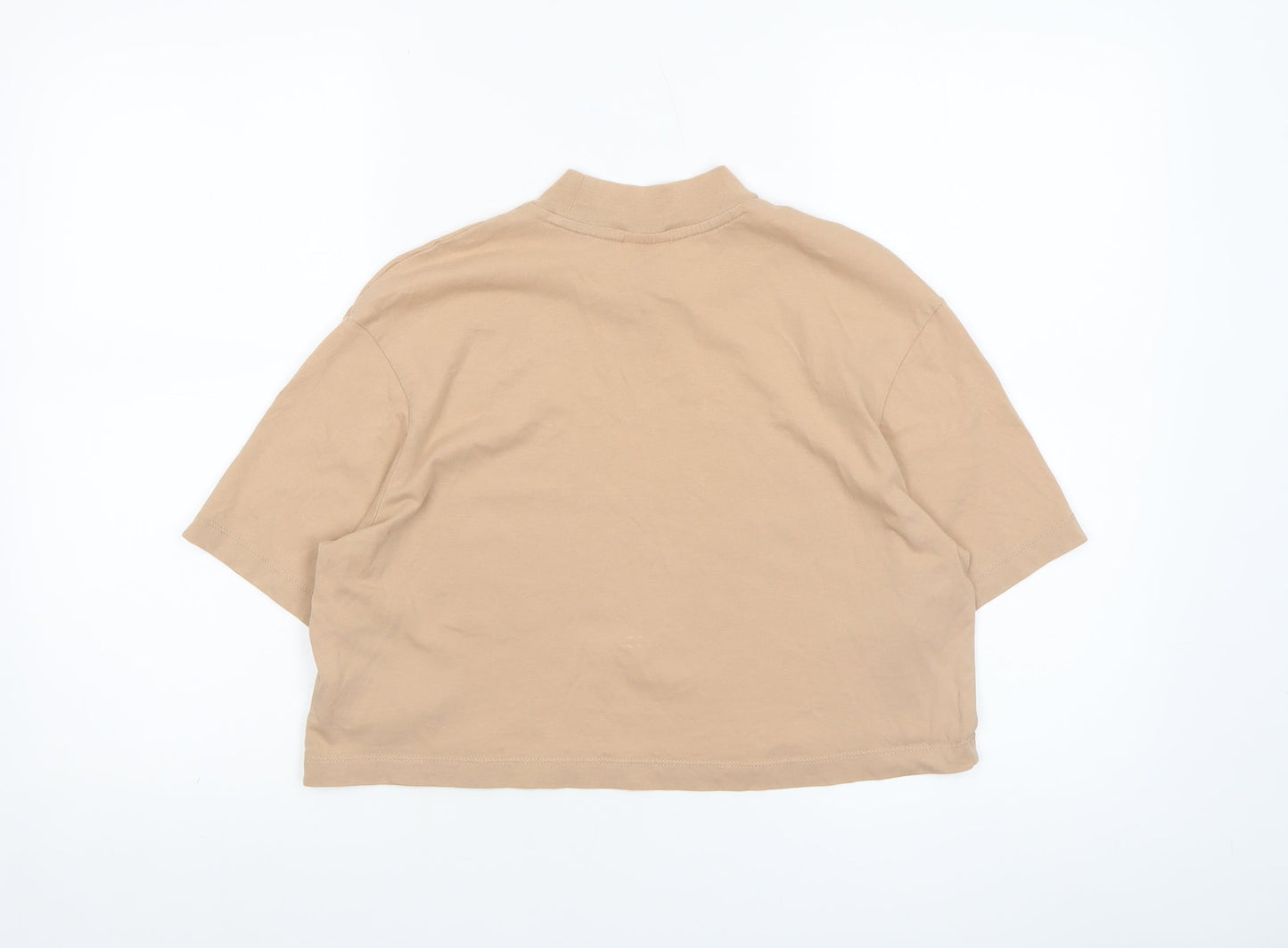 Womens UK Size XS Nike Beige Cropped T-Shirt