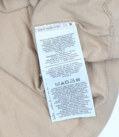 Womens UK Size XS Nike Beige Cropped T-Shirt
