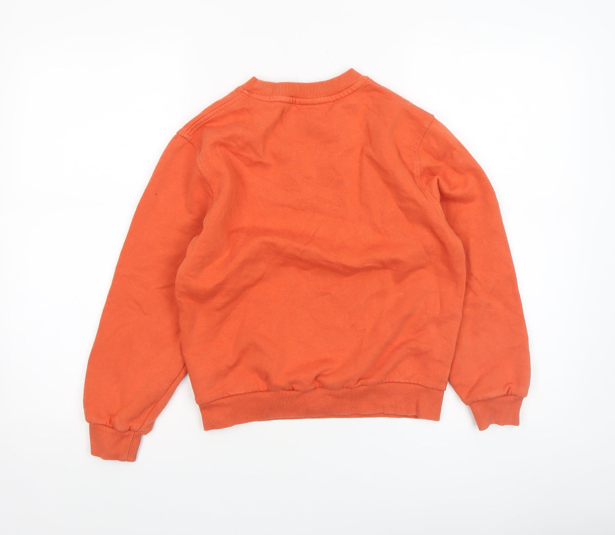 Nike Boys Orange Medium Pullover Fleece Sweatshirt Logo Crew Neck