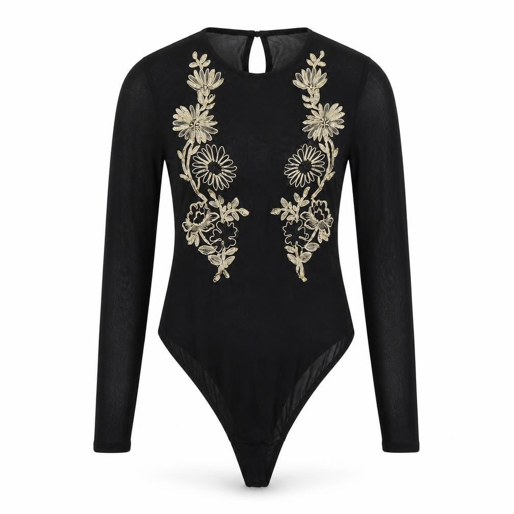 Womens UK Size 8 PRETTYLITTLETHING One-Piece Black Bodysuit