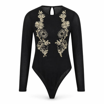 Womens UK Size 8 PRETTYLITTLETHING One-Piece Black Bodysuit