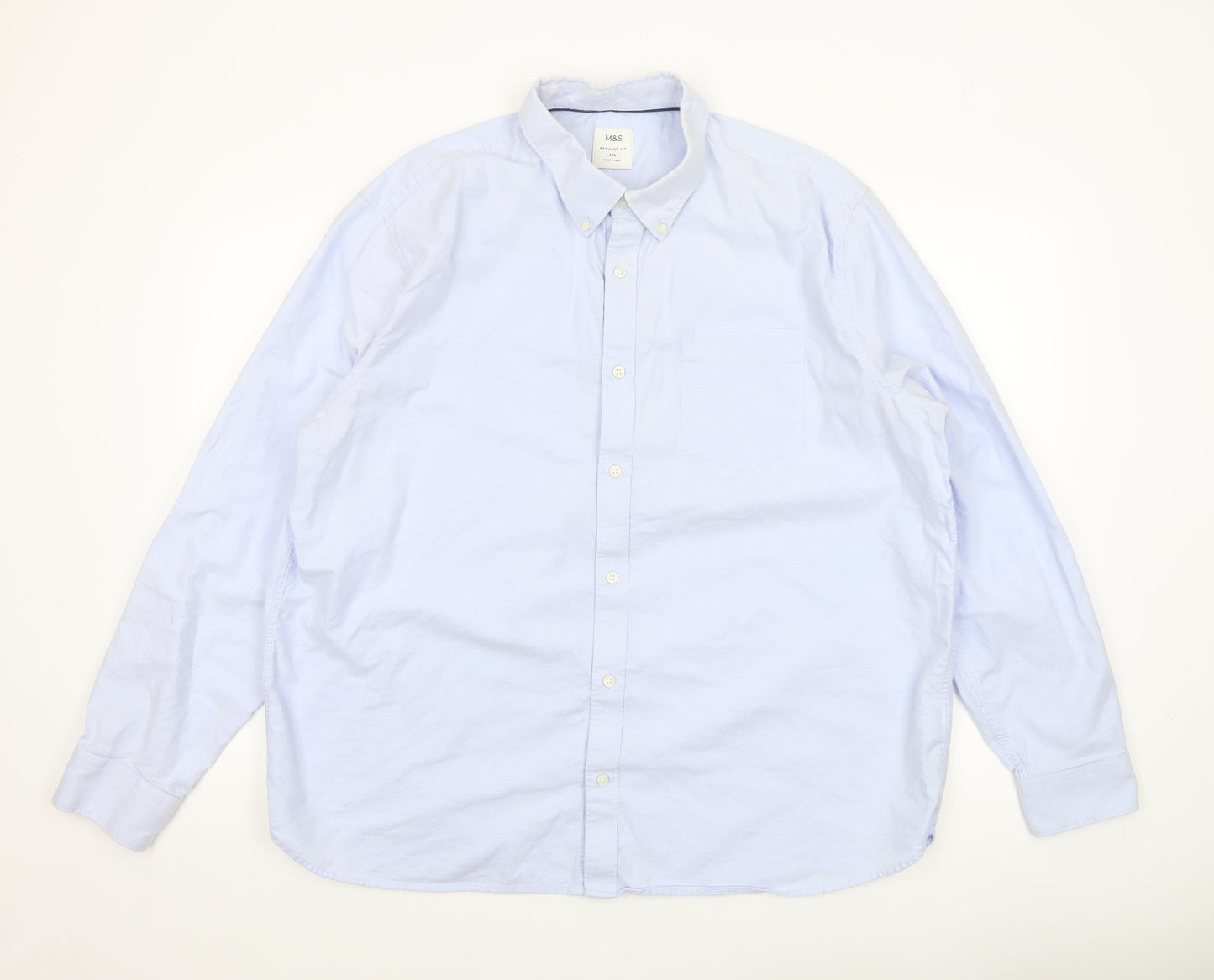 Mens UK Collar Size 2XL Marks and Spencer Smart Blue  Dress Shirt