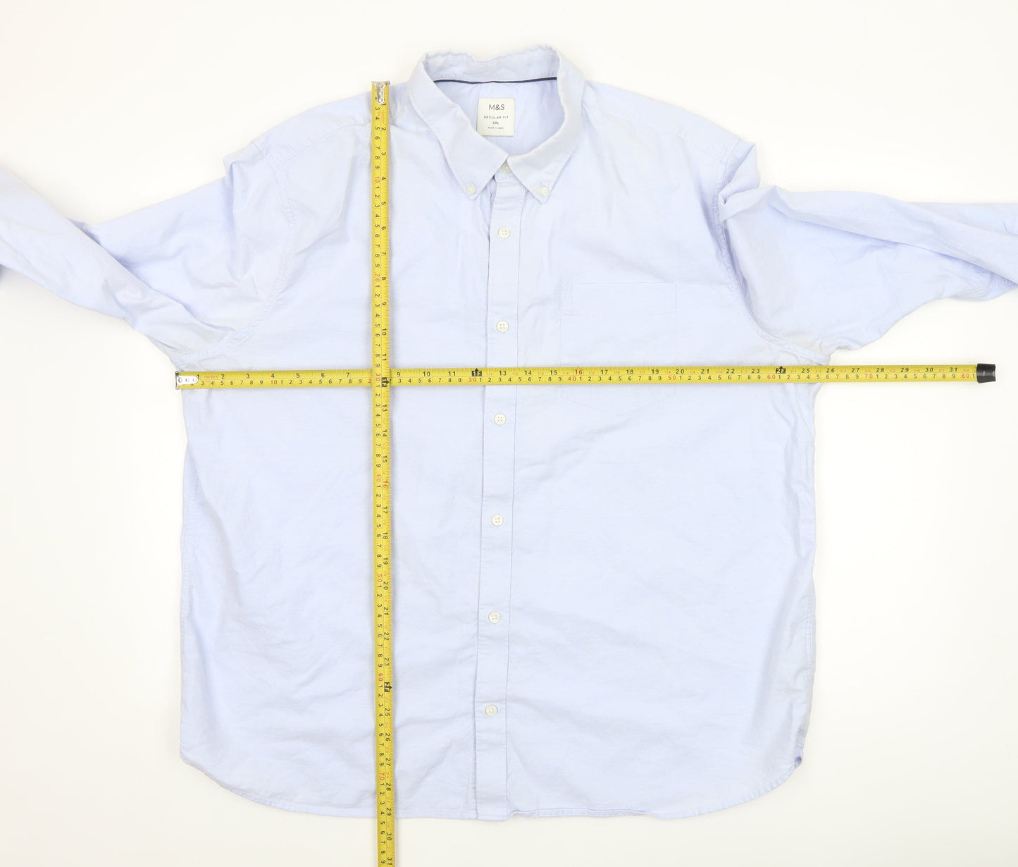 Mens UK Collar Size 2XL Marks and Spencer Smart Blue  Dress Shirt