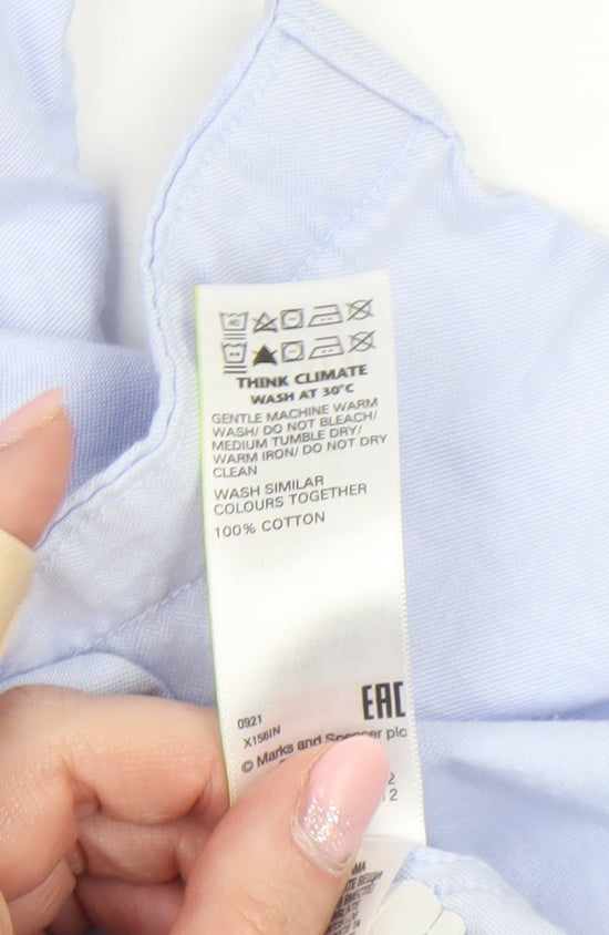 Mens UK Collar Size 2XL Marks and Spencer Smart Blue  Dress Shirt