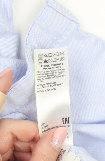 Mens UK Collar Size 2XL Marks and Spencer Smart Blue  Dress Shirt