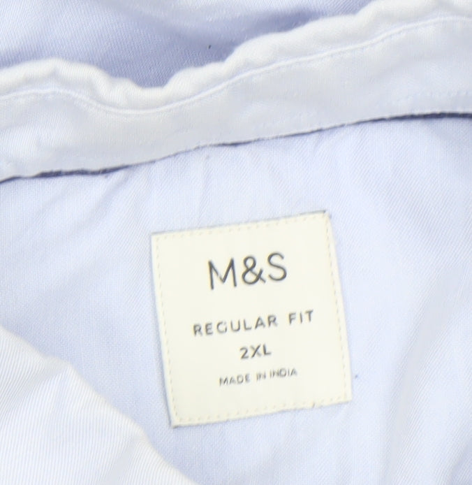 Mens UK Collar Size 2XL Marks and Spencer Smart Blue  Dress Shirt