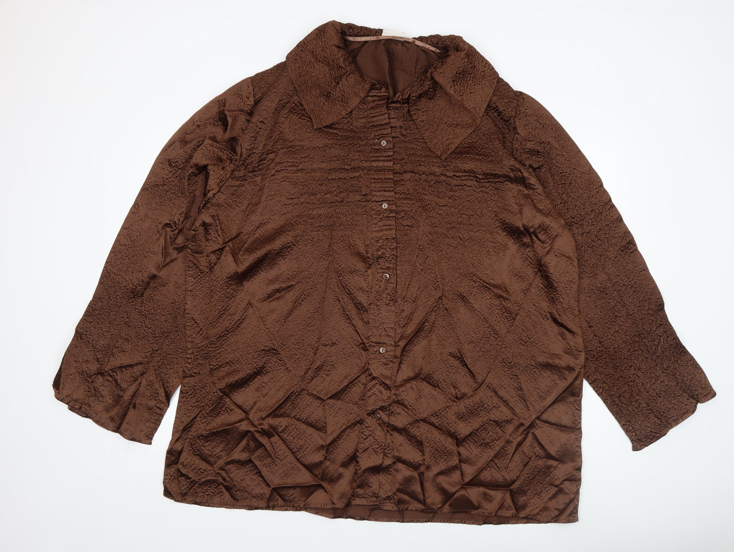 Womens UK Size M Roman Originals Brown Classic Button-Up