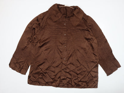 Womens UK Size M Roman Originals Brown Classic Button-Up