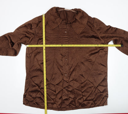 Womens UK Size M Roman Originals Brown Classic Button-Up