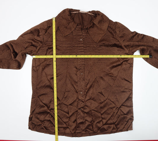 Womens UK Size M Roman Originals Brown Classic Button-Up