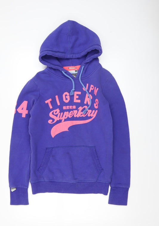 Womens UK Size S Superdry Purple Pullover Hoodie