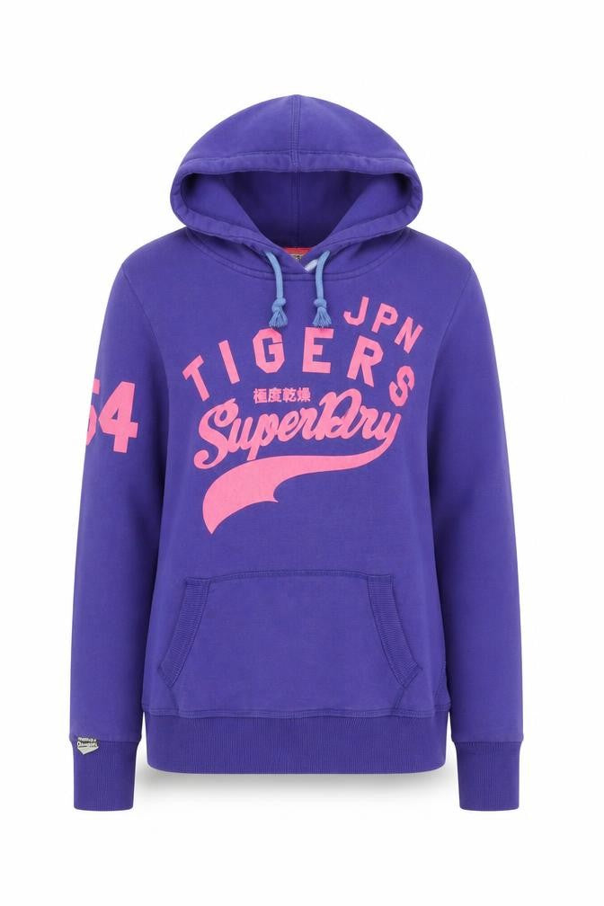 Womens UK Size S Superdry Purple Pullover Hoodie