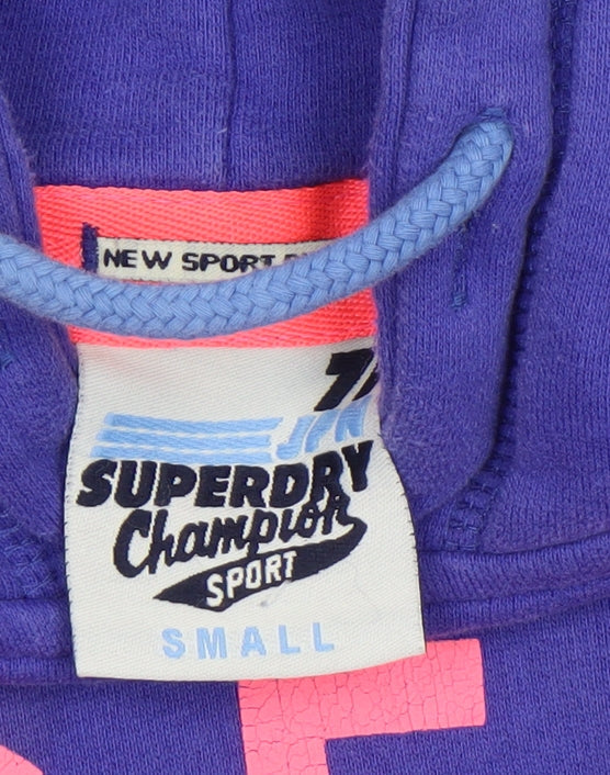 Womens UK Size S Superdry Purple Pullover Hoodie