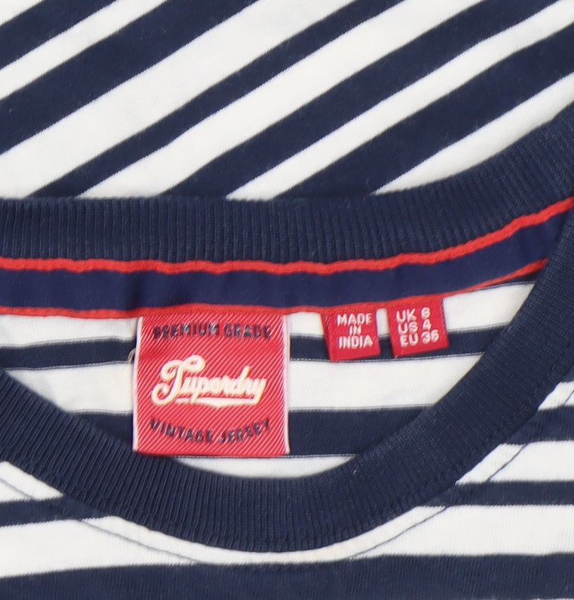 Womens UK Size 6 Superdry Blue Basic T-Shirt