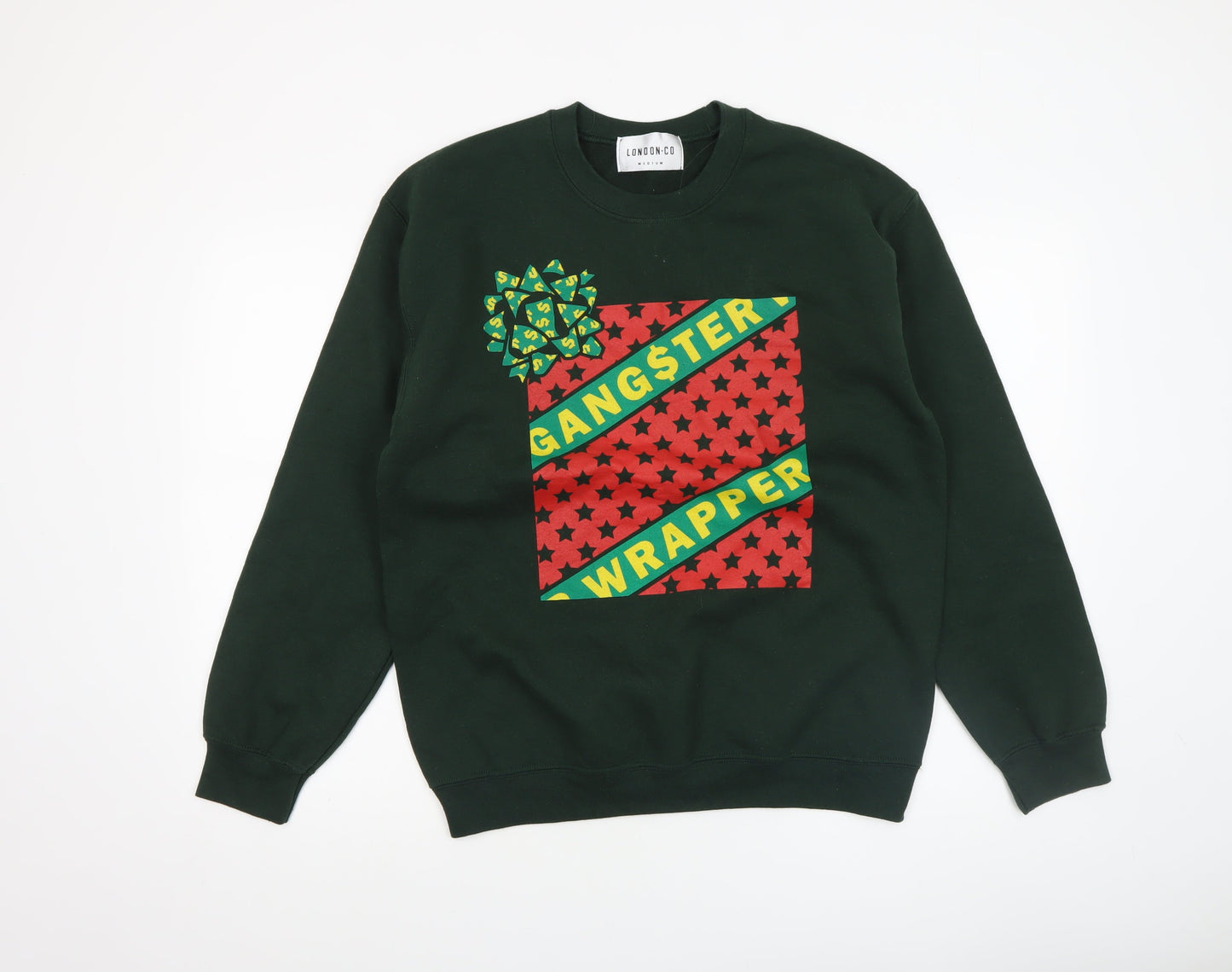 Mens UK Size M London Co Green Pullover Sweatshirt