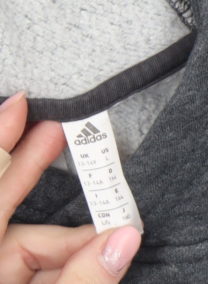 Boys UK Size 13-14 Years adidas Grey Pullover Hoodie