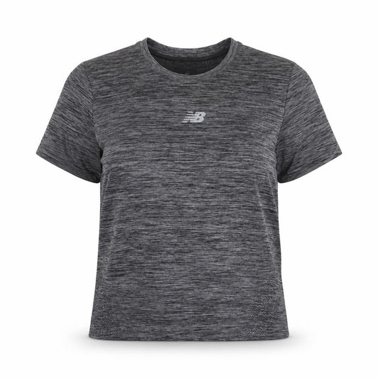 Womens UK Size S New Balance Grey Running & Jogging Gym & Training Fitness T-Shi