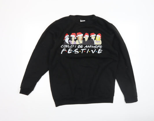 Mens UK Size M Uneek Black Pullover Sweatshirt