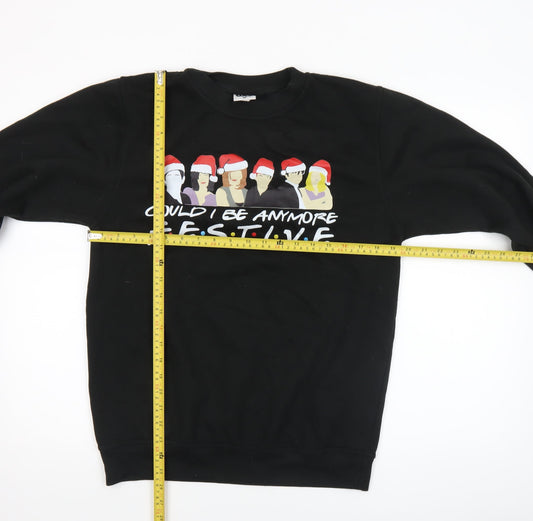 Mens UK Size M Uneek Black Pullover Sweatshirt