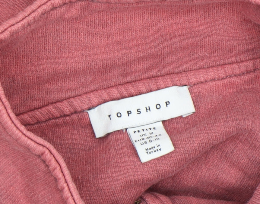 Womens UK Size M Topshop Pink Pullover Sweatshirt