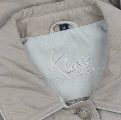 Womens UK Size 16 Klass Collection Beige Overcoat