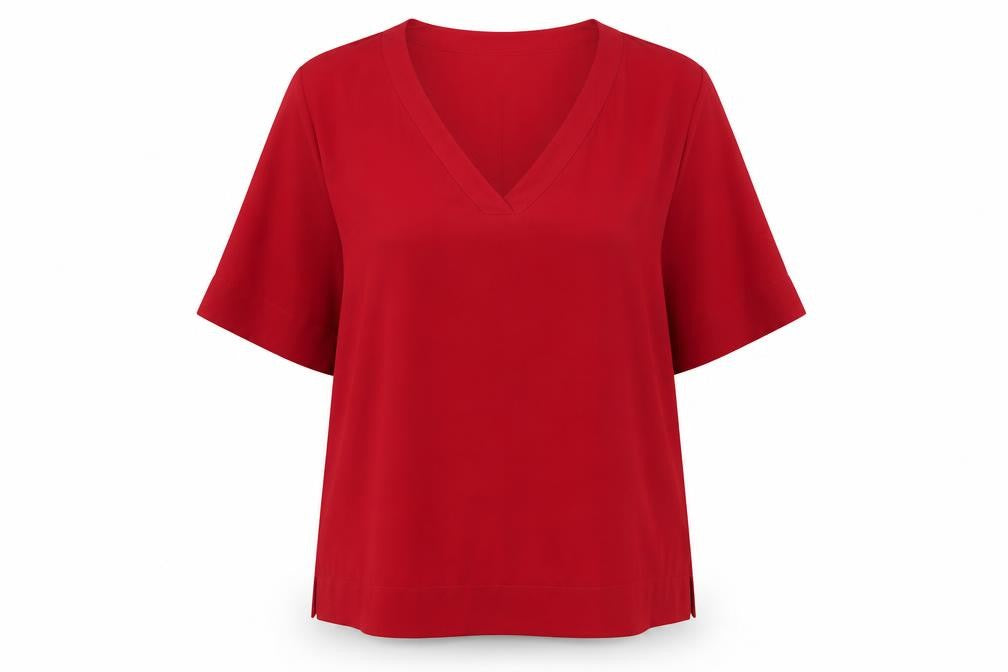 Womens UK Size 28 Capsule Red Basic Blouse