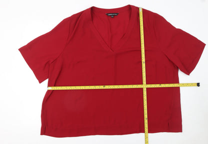 Womens UK Size 28 Capsule Red Basic Blouse