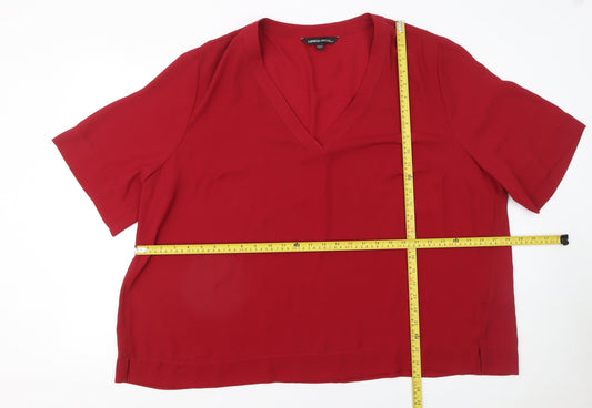 Womens UK Size 28 Capsule Red Basic Blouse