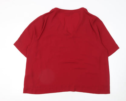 Womens UK Size 28 Capsule Red Basic Blouse