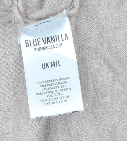 Womens UK Size M Blue Vanilla Beige Wrap Jumper