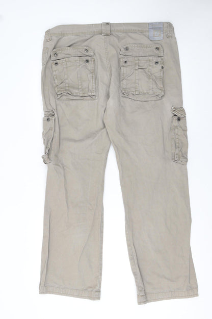 Mens UK Size L Gasoline Originals Regular Fit Cargo Beige Trousers