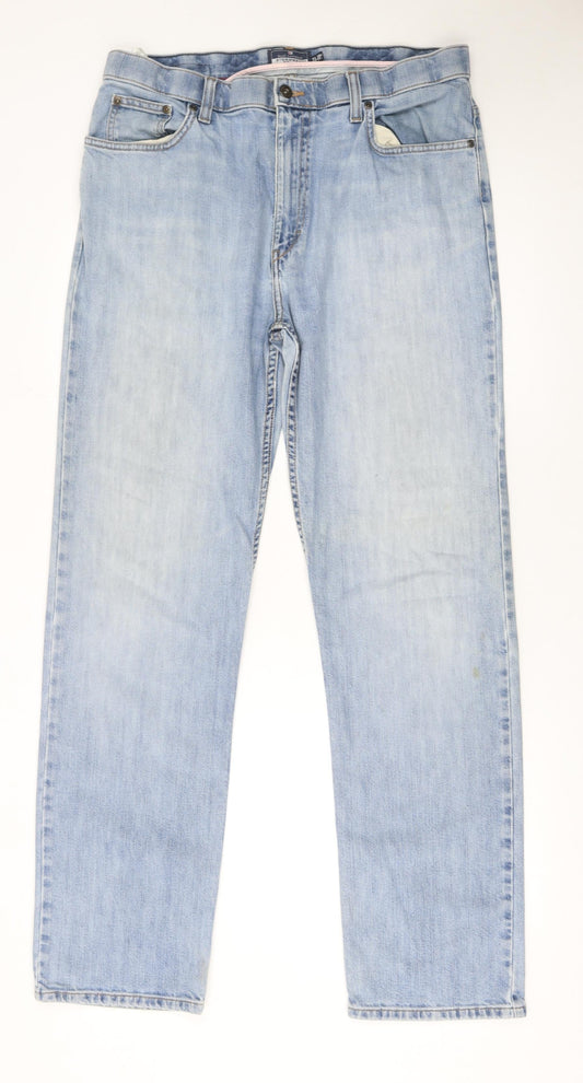 Mens UK Size 36 Marks and Spencer Regular Fit Straight Blue Jeans