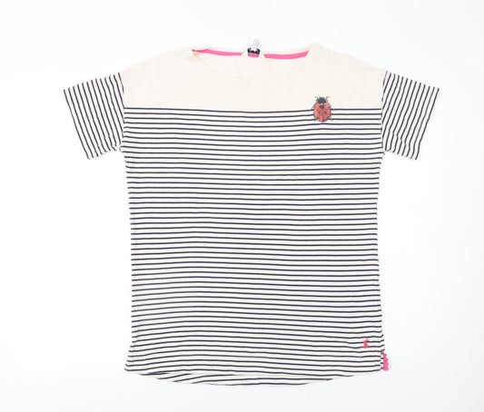 Womens UK Size 10 Joules Ivory Basic T-Shirt