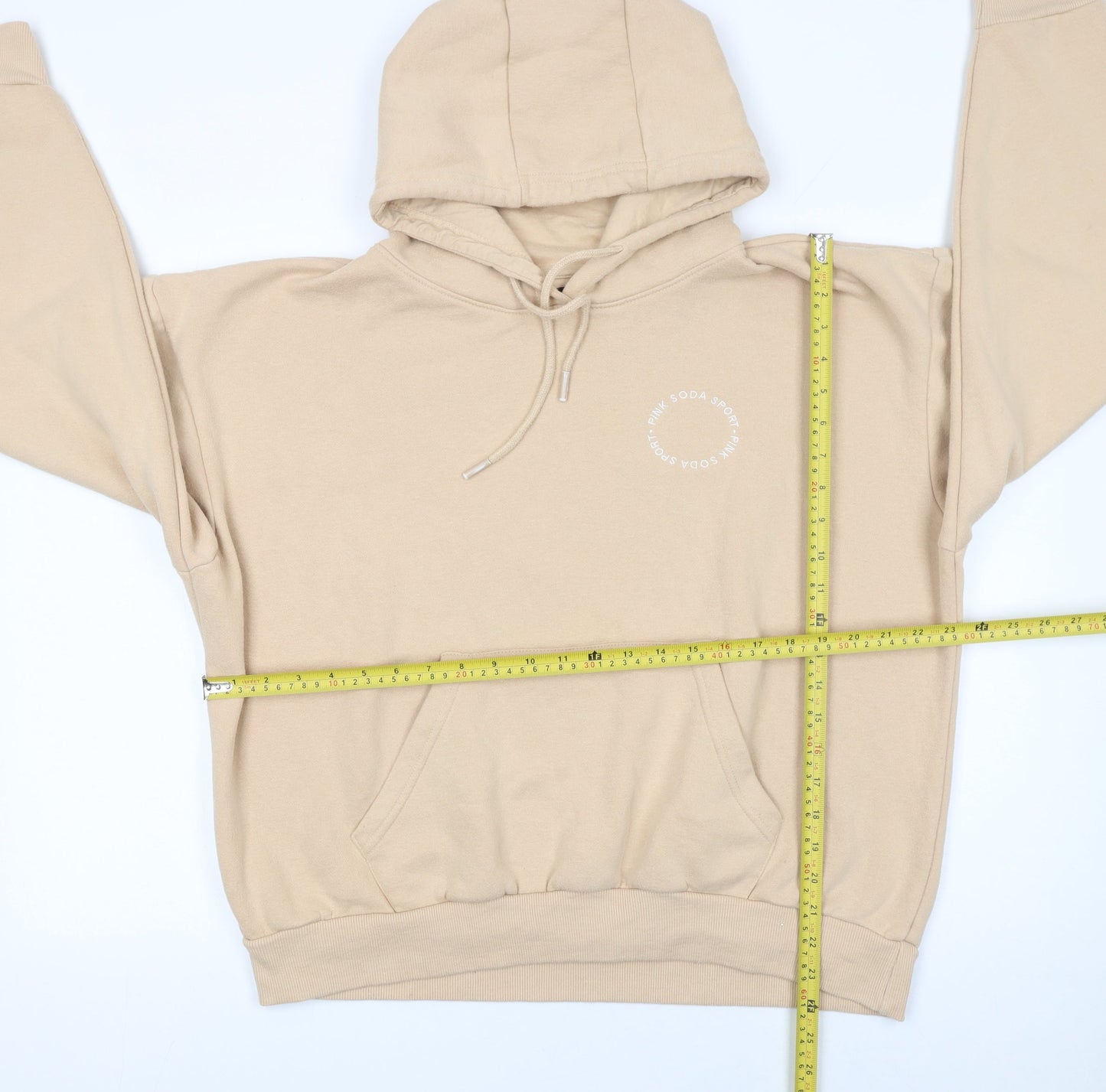 Womens UK Size 14 Pink Soda Sport Beige Pullover Hoodie