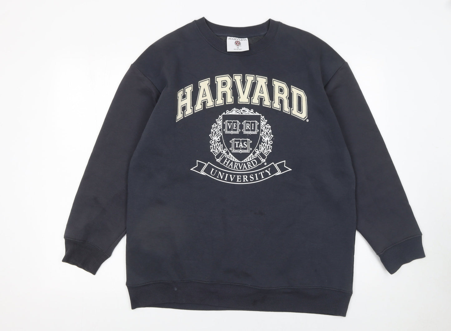 Womens UK Size M Harvard Black Pullover Sweatshirt