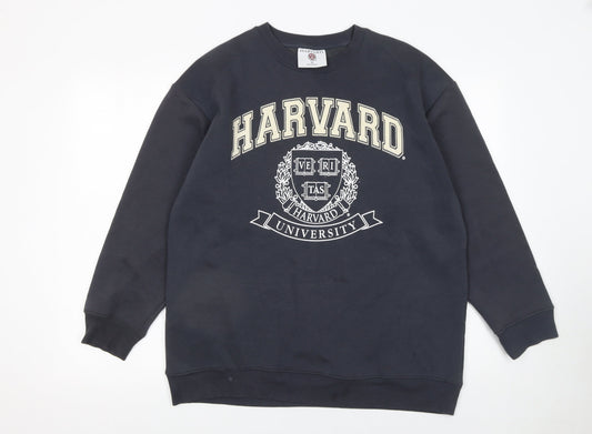 Womens UK Size M Harvard Black Pullover Sweatshirt