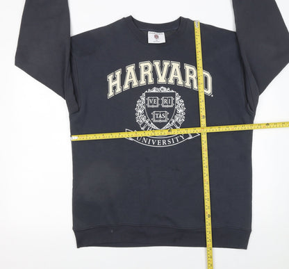 Womens UK Size M Harvard Black Pullover Sweatshirt